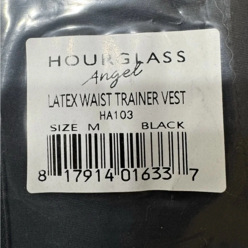 NWT, LATEX WAIST TRAINER VEST BY HOURGLASS ANGEL HA103, Size Medium, Black - Picture 5 of 9